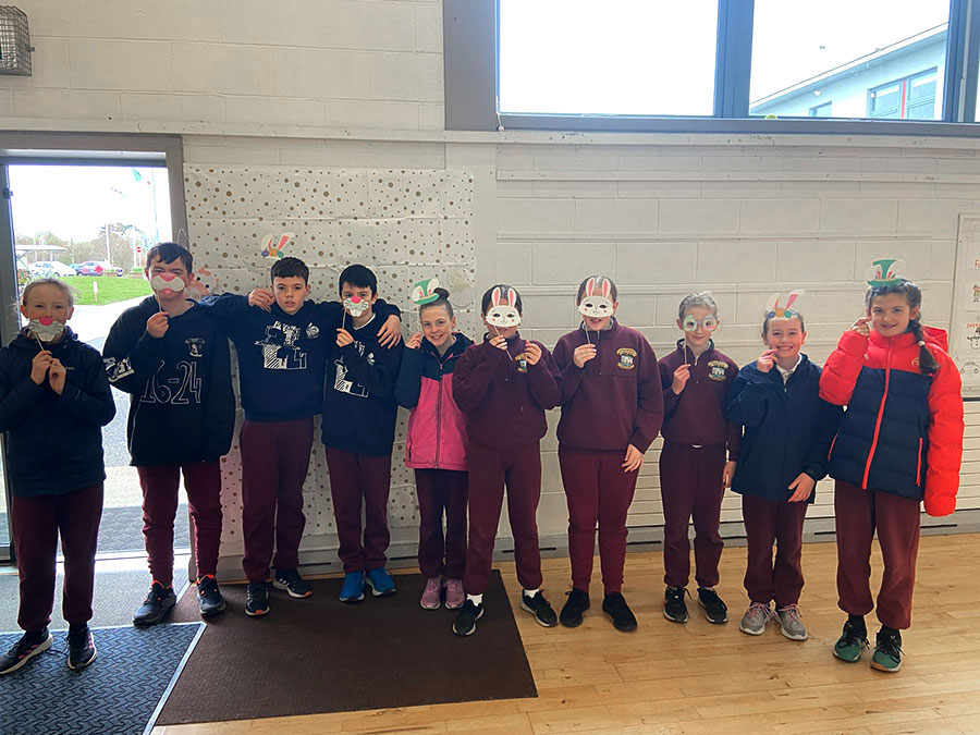 Student council with Easter masks