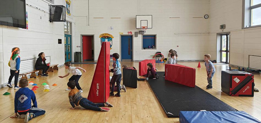 Children attending fitness class